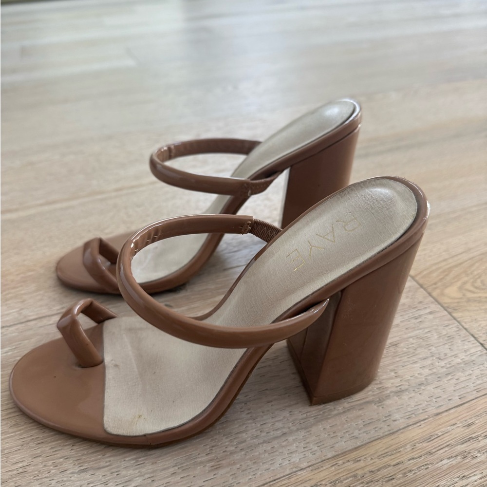 RAYE Tan Strappy Heels - Picture 3 of 5